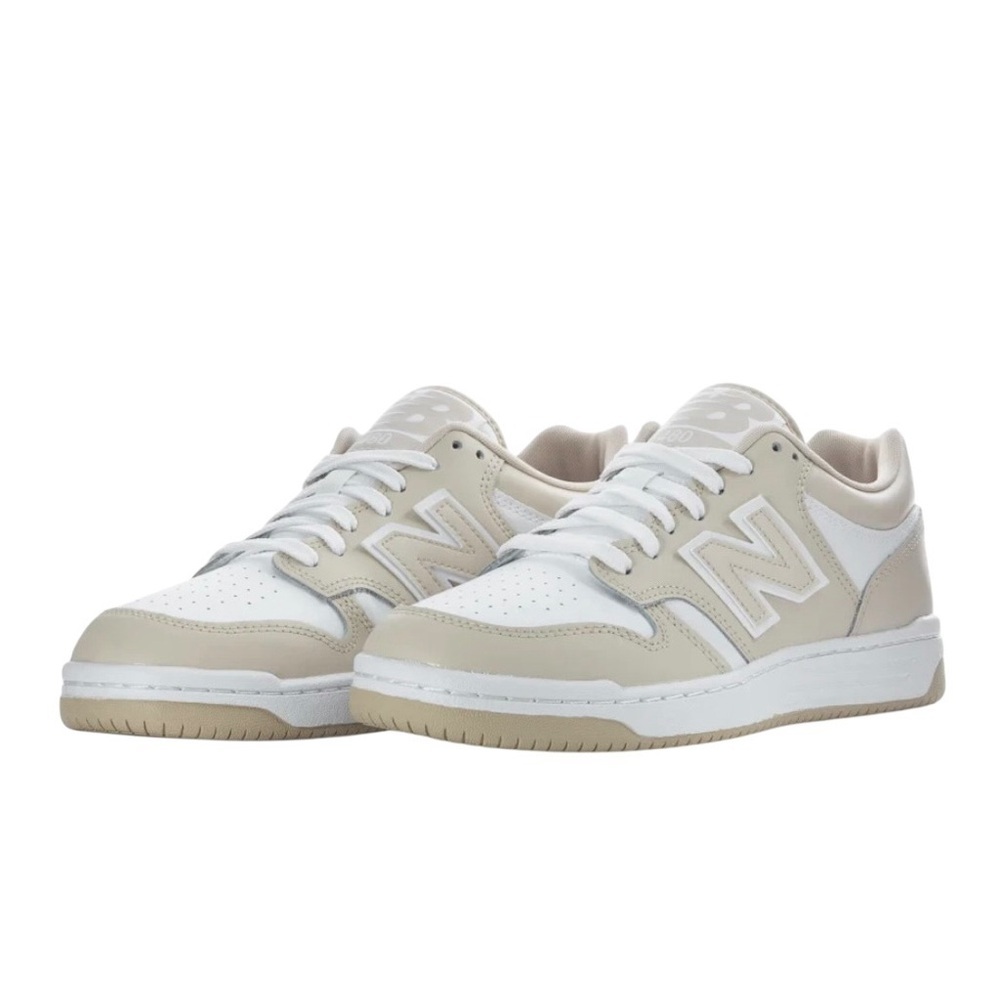 New Balance BB480 Low Top Sneakers in Neutral Timberwolf, Mens 8, Womens 9.5
